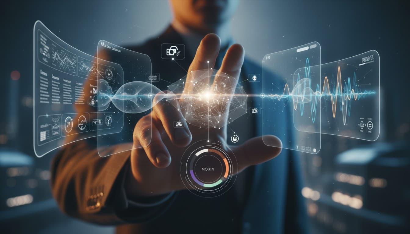 Human hand reaching toward AI-powered next-generation user experiences