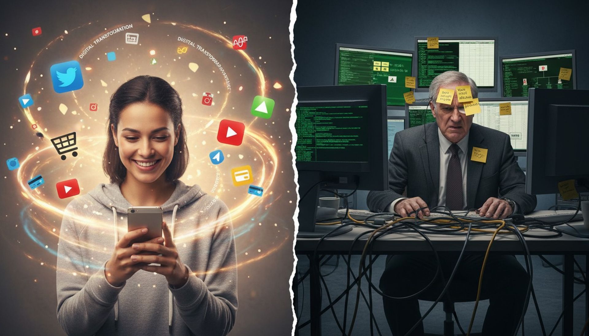 Consumer digital vibrancy versus enterprise digital frustration