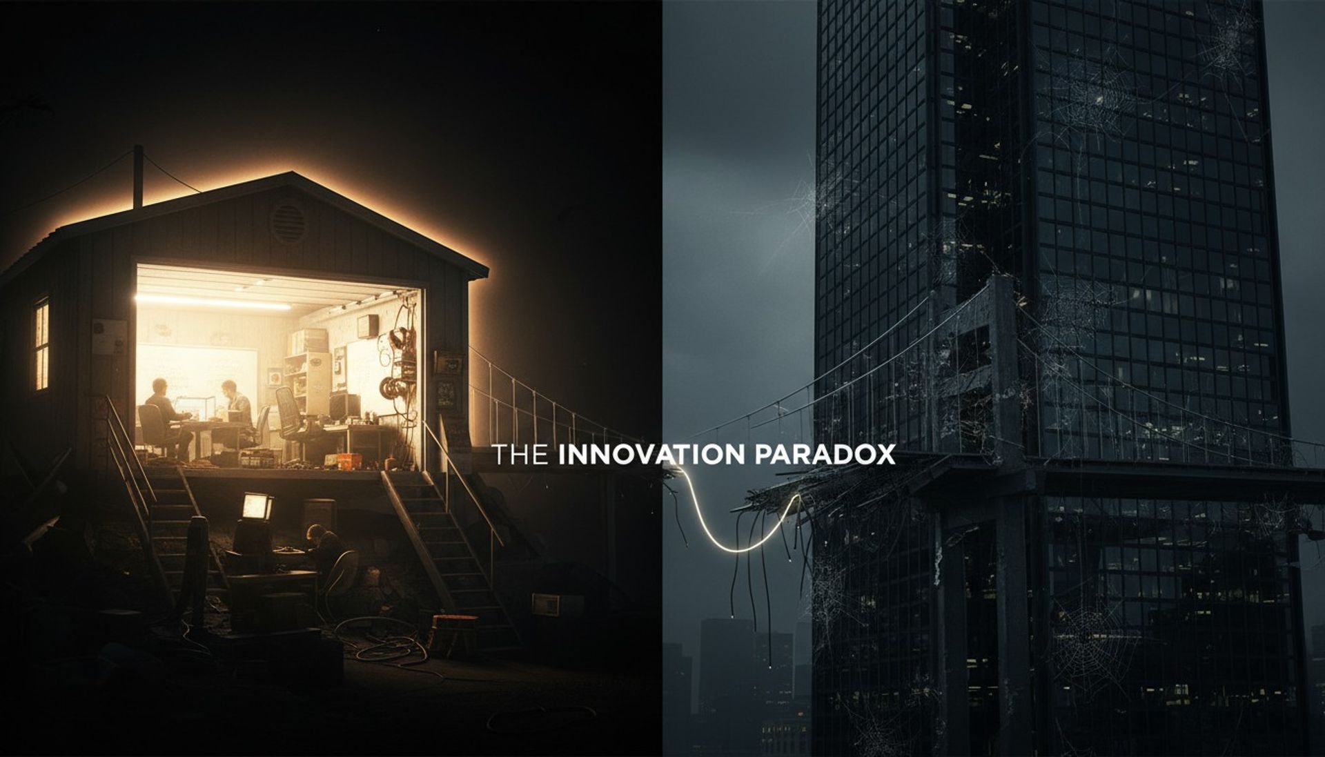Startup garage versus corporate tower - the paradox of innovation and scale
